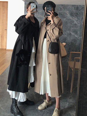Buttons Loose Mid-length Trench Coats