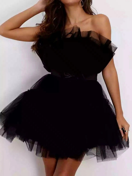 Mesh Bow Tutu Mini&Short Dresses