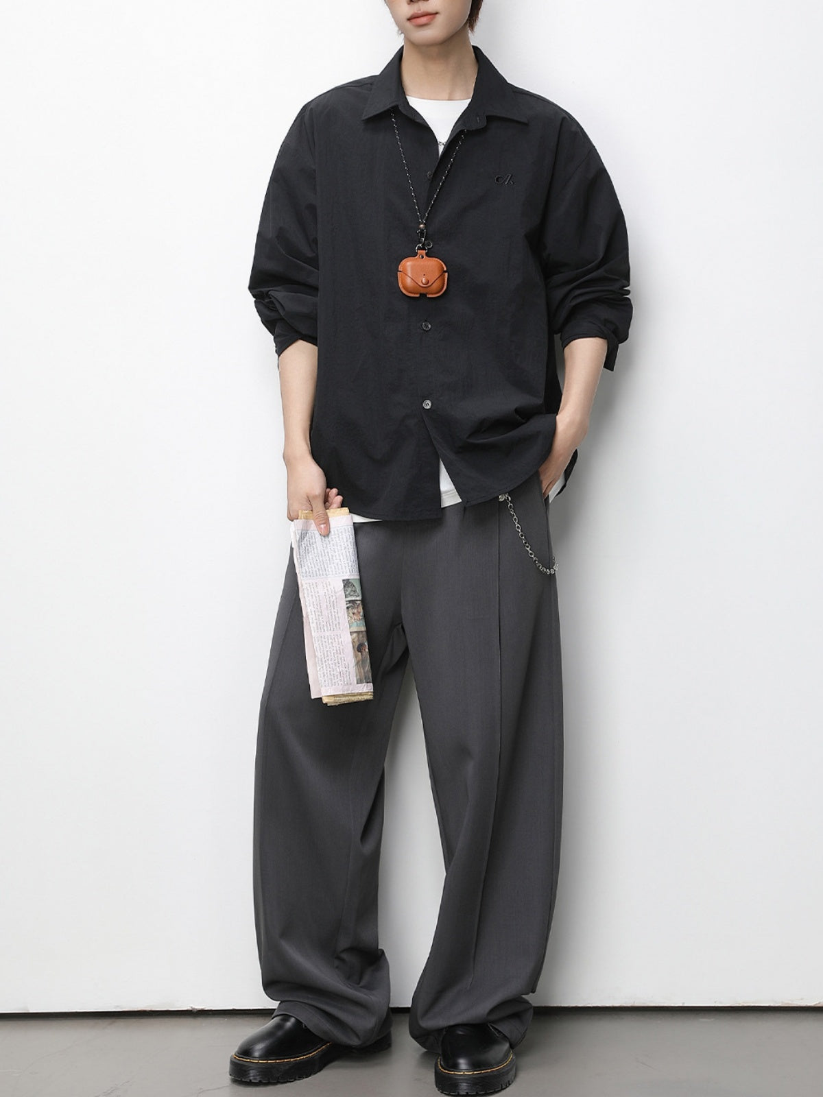 Micro Folds Cleanfit Loose-fit Shirts