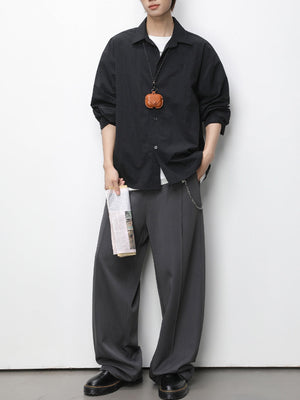 Micro Folds Cleanfit Loose-fit Shirts