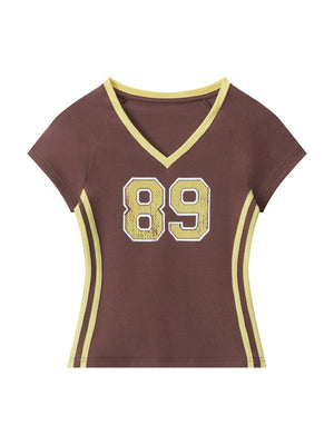 Liber Summer Women's Contrasting colors Letters/Numbers/Words T-shirts
