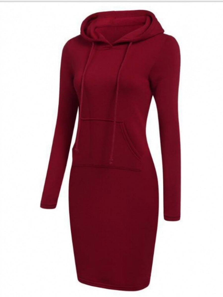 Long Bodycon Long Sleeve Dress Hoodies