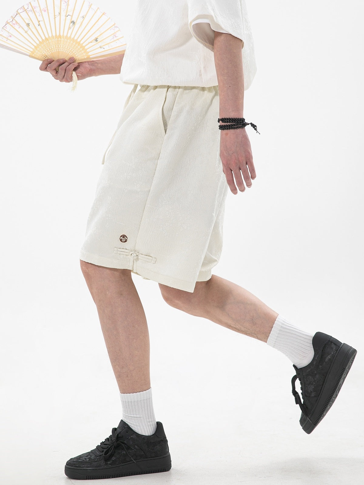 New Chinese Style Plum Bossom Breathable Shorts