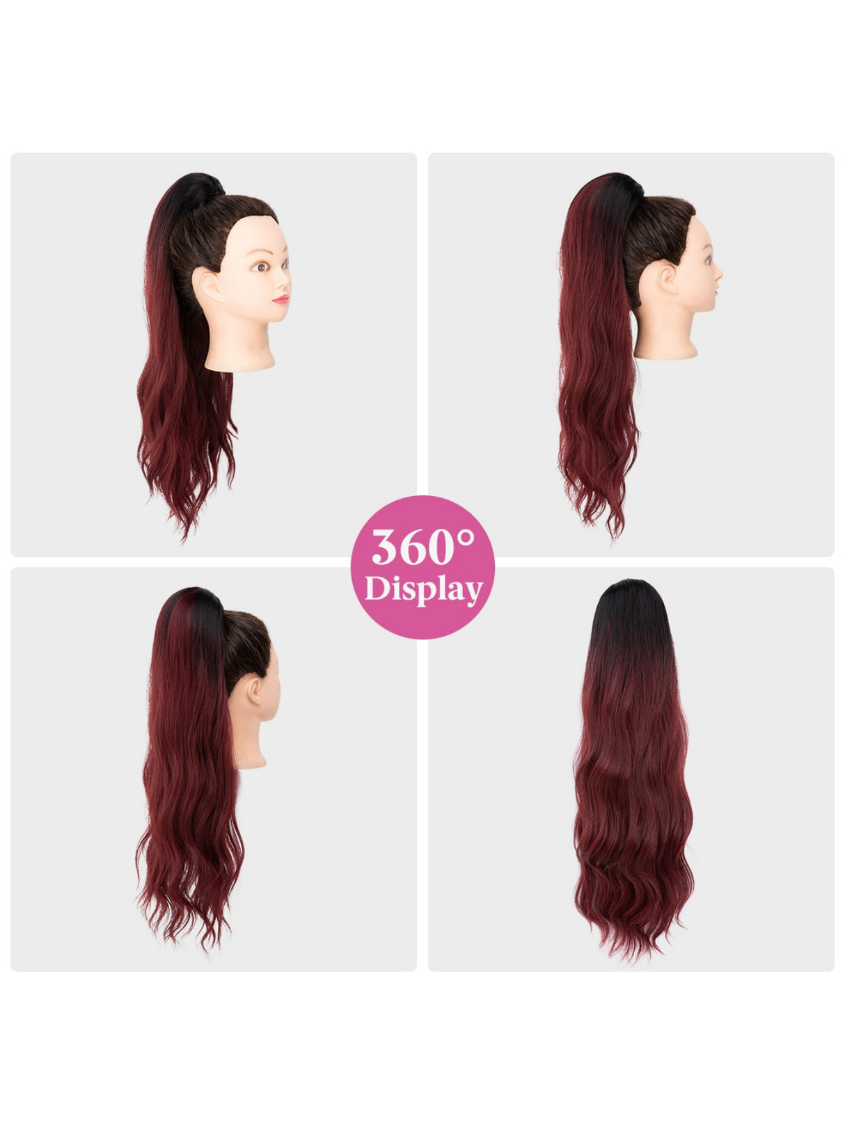 Pull-cord Hair Tie Water Ripple High-temperature Silk Ponytail Wig