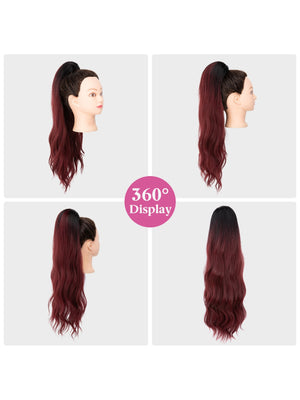 Pull-cord Hair Tie Water Ripple High-temperature Silk Ponytail Wig