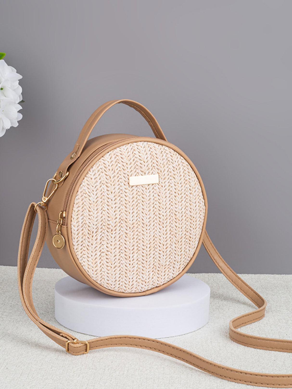Vacation Straw Round Crossbody Bag