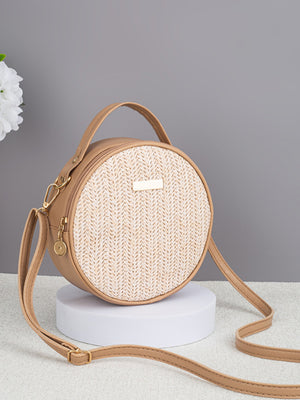 Vacation Straw Round Crossbody Bag