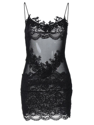 Lace-trimmed Bodycon Mini Dress