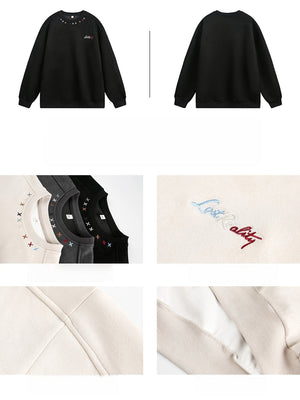 Liber Autumn Men's Embroidered Pattern Letter Sweatshirts&Hoodies