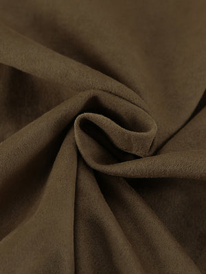 Basic Suede Zipper Khaki Jacket