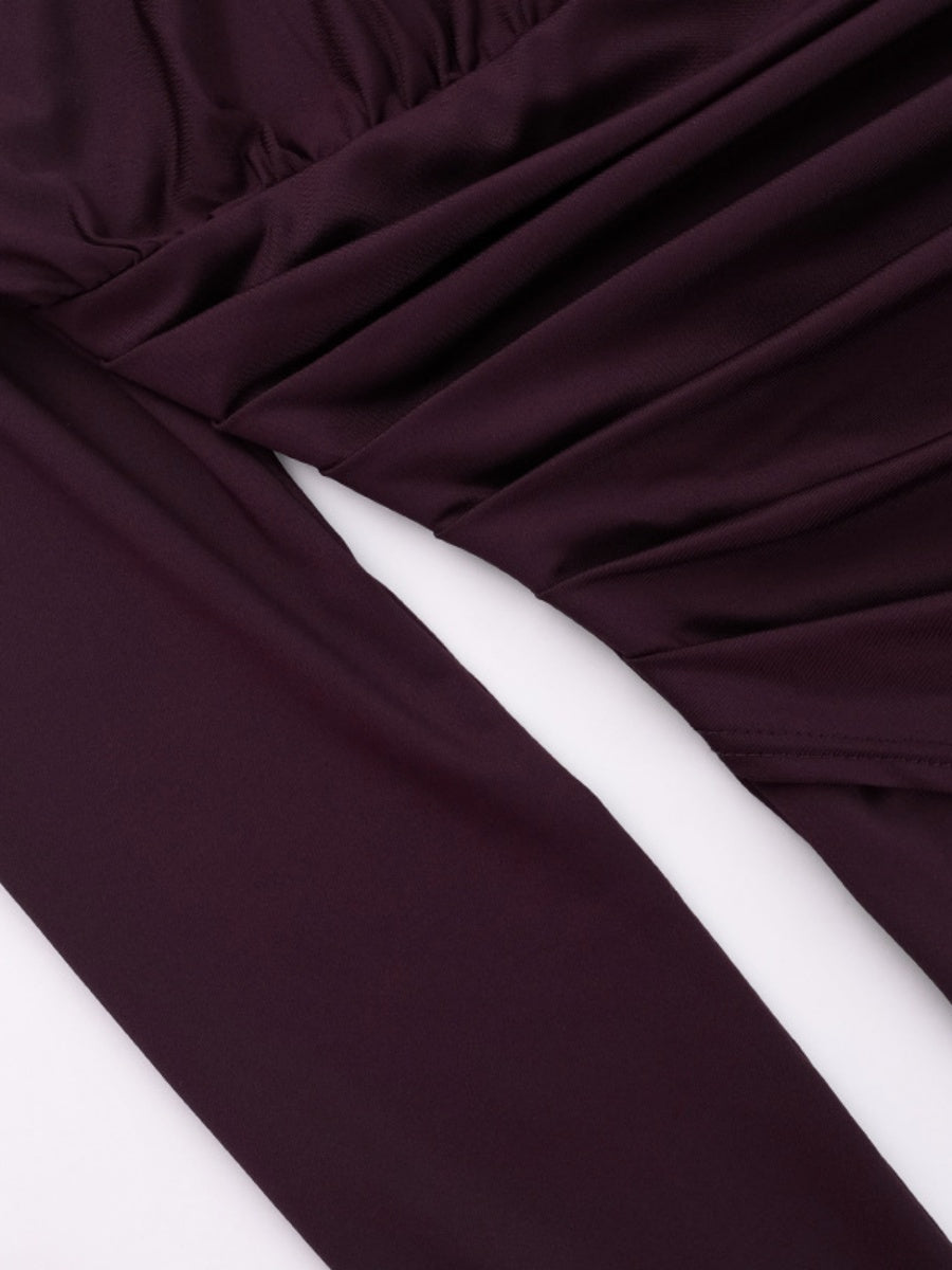 High Collar Black High Slit Evening Long Dress