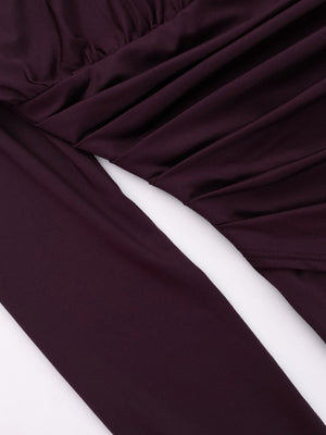 High Collar Black High Slit Evening Long Dress