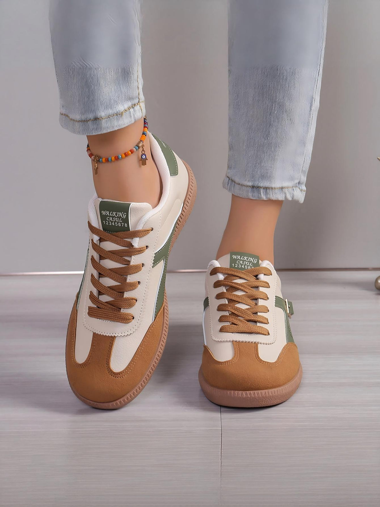 Retro Color-blocked German Training Shoes And Sneakers