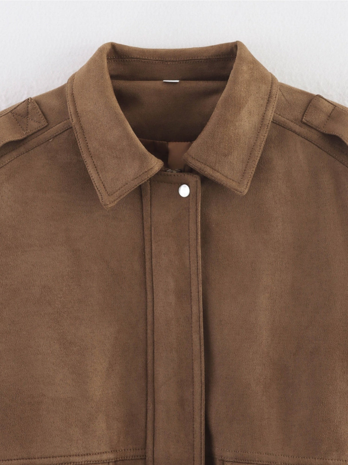 Suede Casual Textured Pocket Long-sleeved Jacket