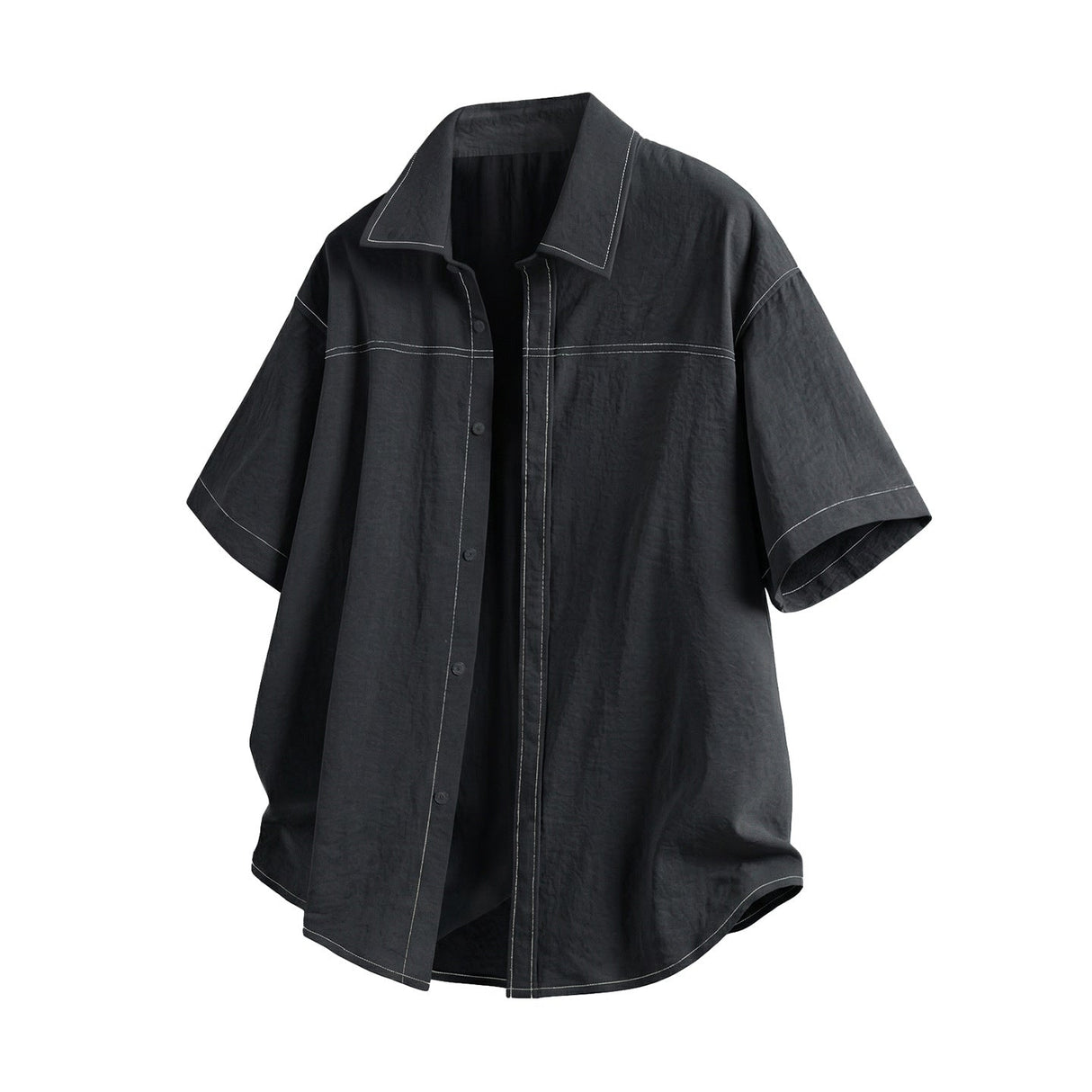 Color-blocked Faux Denim Shirts