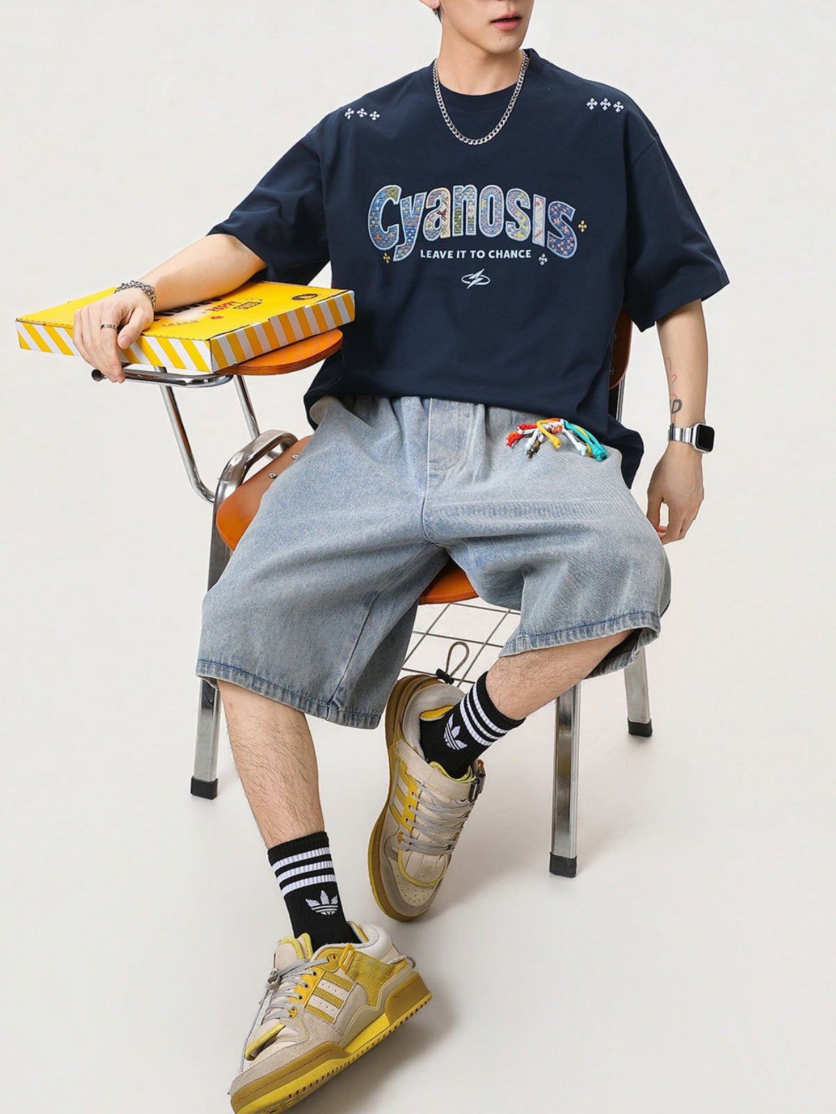 Embroidery Letter Loose-fit T-shirts