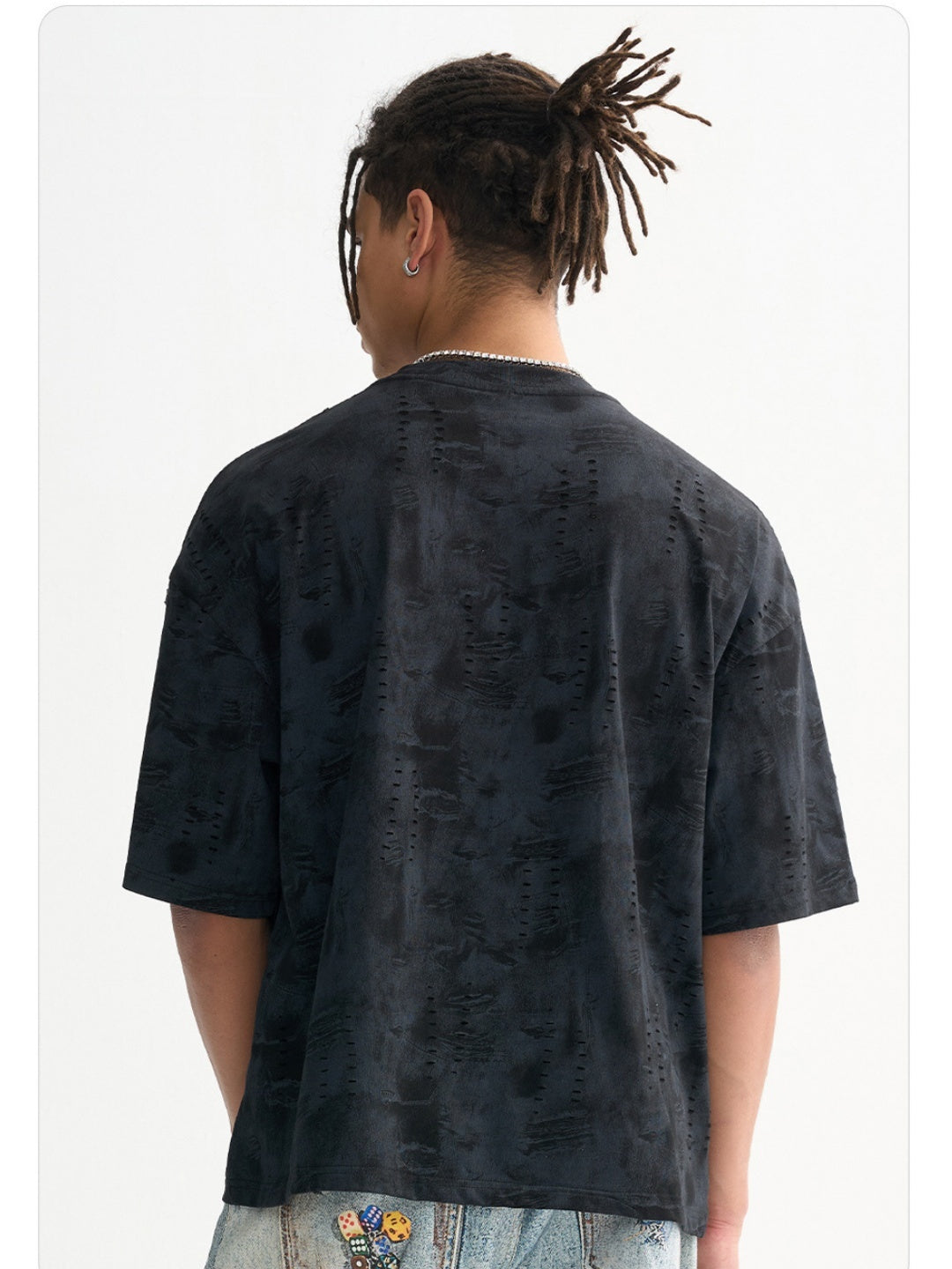 Loose-fit Cropped Denim Style T-shirts
