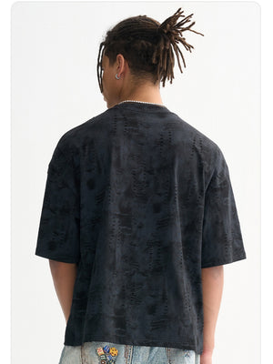 Loose-fit Cropped Denim Style T-shirts