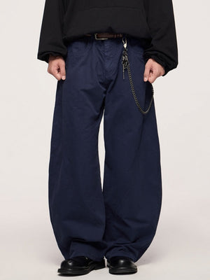 Liber Autumn Men's None Solid Color Cargo Trousers