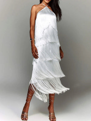 Tassel Backless Maxi Dresses