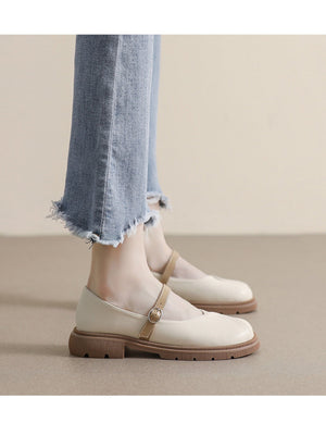 Liber Spring and Autumn Colorblock Women's Mary Jane Shoes