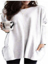 Pocket Round Neck Long Sleeve T-shirts