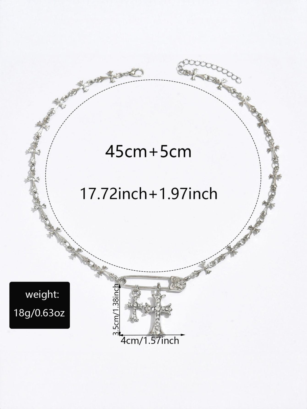 Brooch Cross Necklace