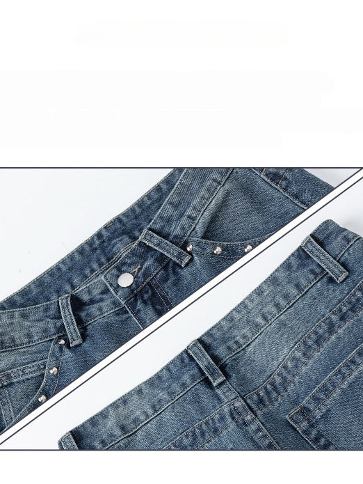 Liber Autumn Men's Pocket decoration Jeans