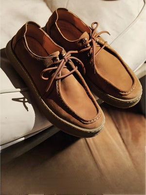 Outdoor Suede Lace-up Flat Shoes