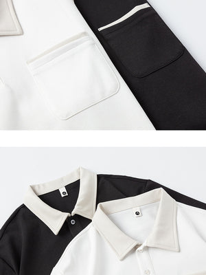 Color-blocked Leisure Polo Shirt