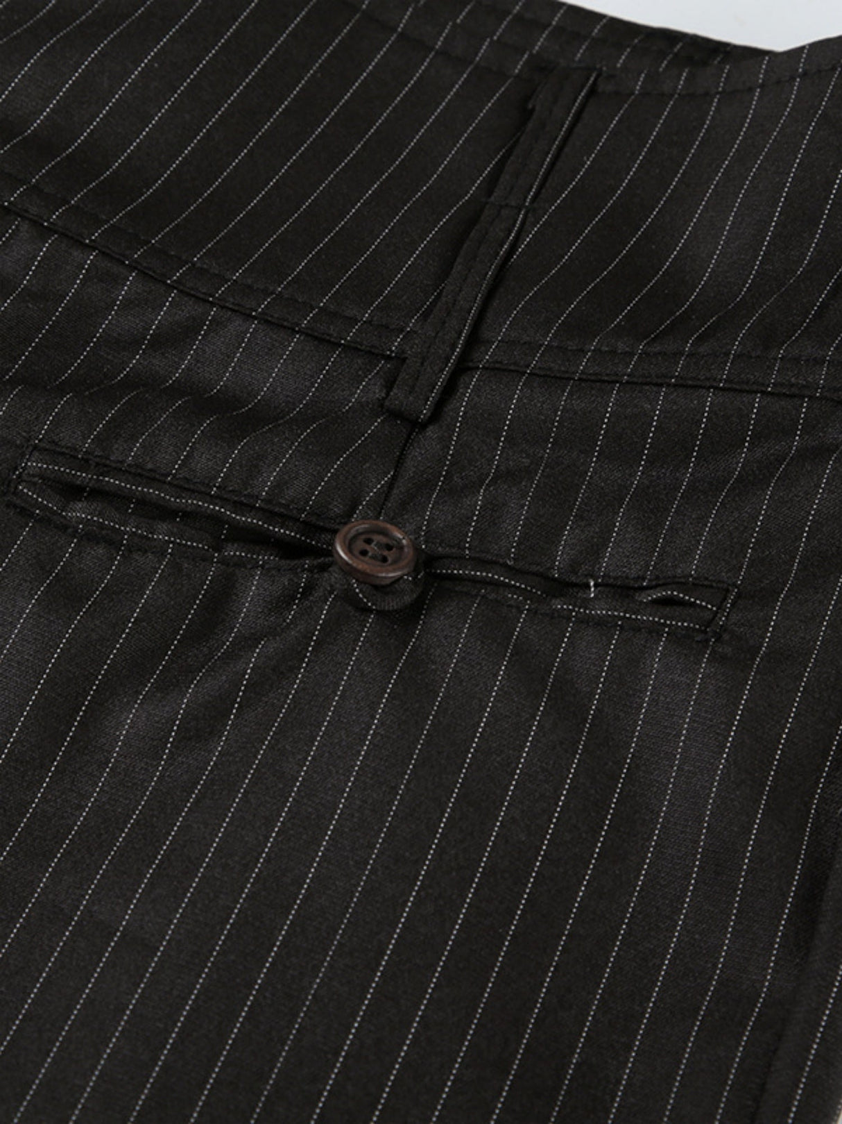 Stripes Contrasting Colors Buttons Straight-leg Pants Pants