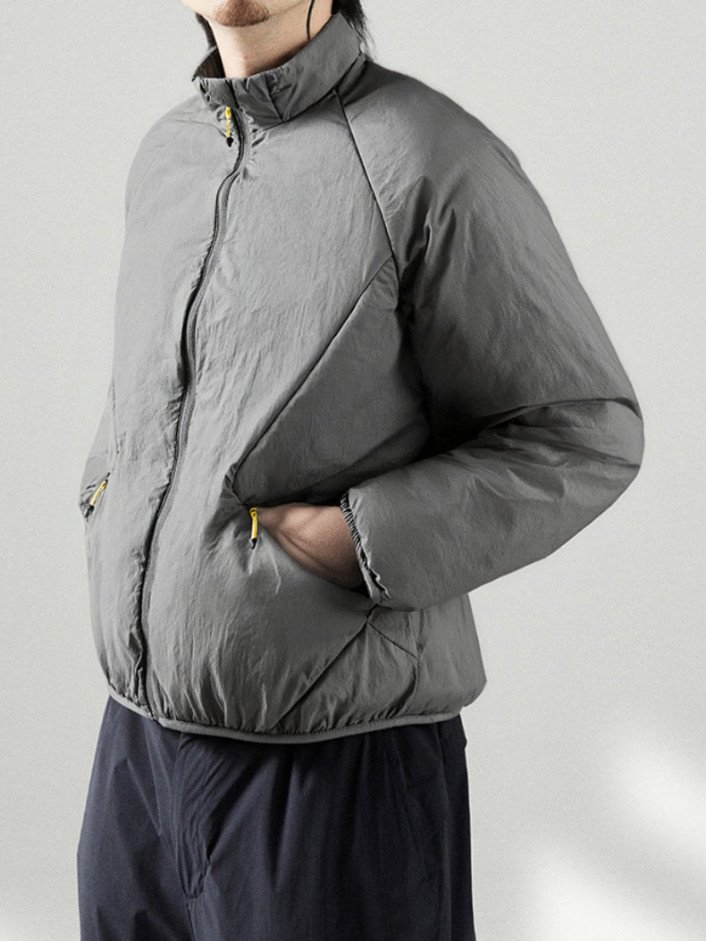 Water-repellent Sports Stand Collar Solid Color Windproof Cotton Jacket