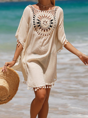 Short, Sexy Beachwear With Small Tassels For Sun Protection.