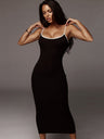 Color-blocked Exposed Backpack Buttocks Camisoles Maxi Dresses