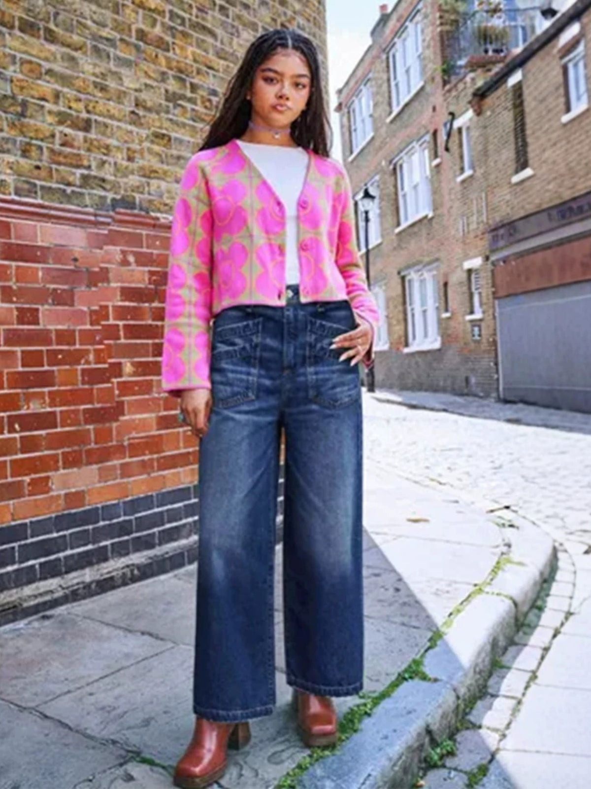 High-waisted Wide-leg Jeans