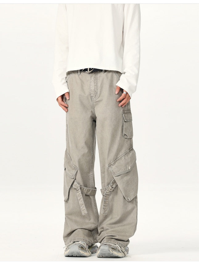 Baggy Straight-Leg Patch-Pocket Cargo Pants