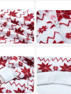 Christmas Cardigan Pocket Hooded Jacket
