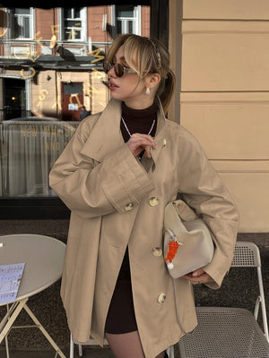 Coat Loose button trench coat