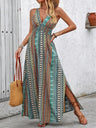 Deep V Sleeveless Backless Beach Smock Vacation And Leisure Maxi Dresses