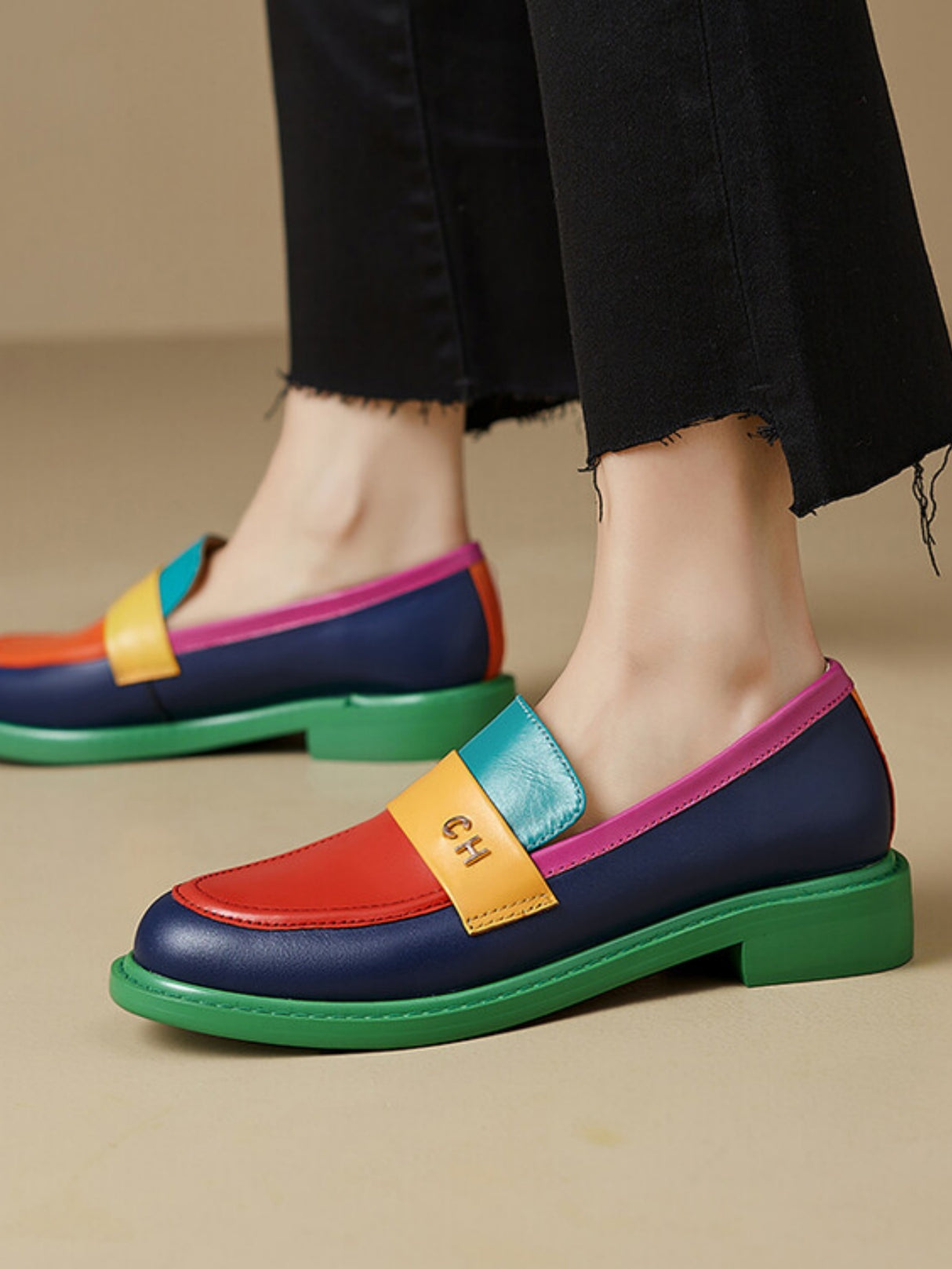 Colorful Patchwork Loafers