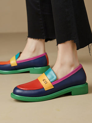 Colorful Patchwork Loafers