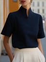 Stand Collar Short Sleeve Jacket Grace Shirts