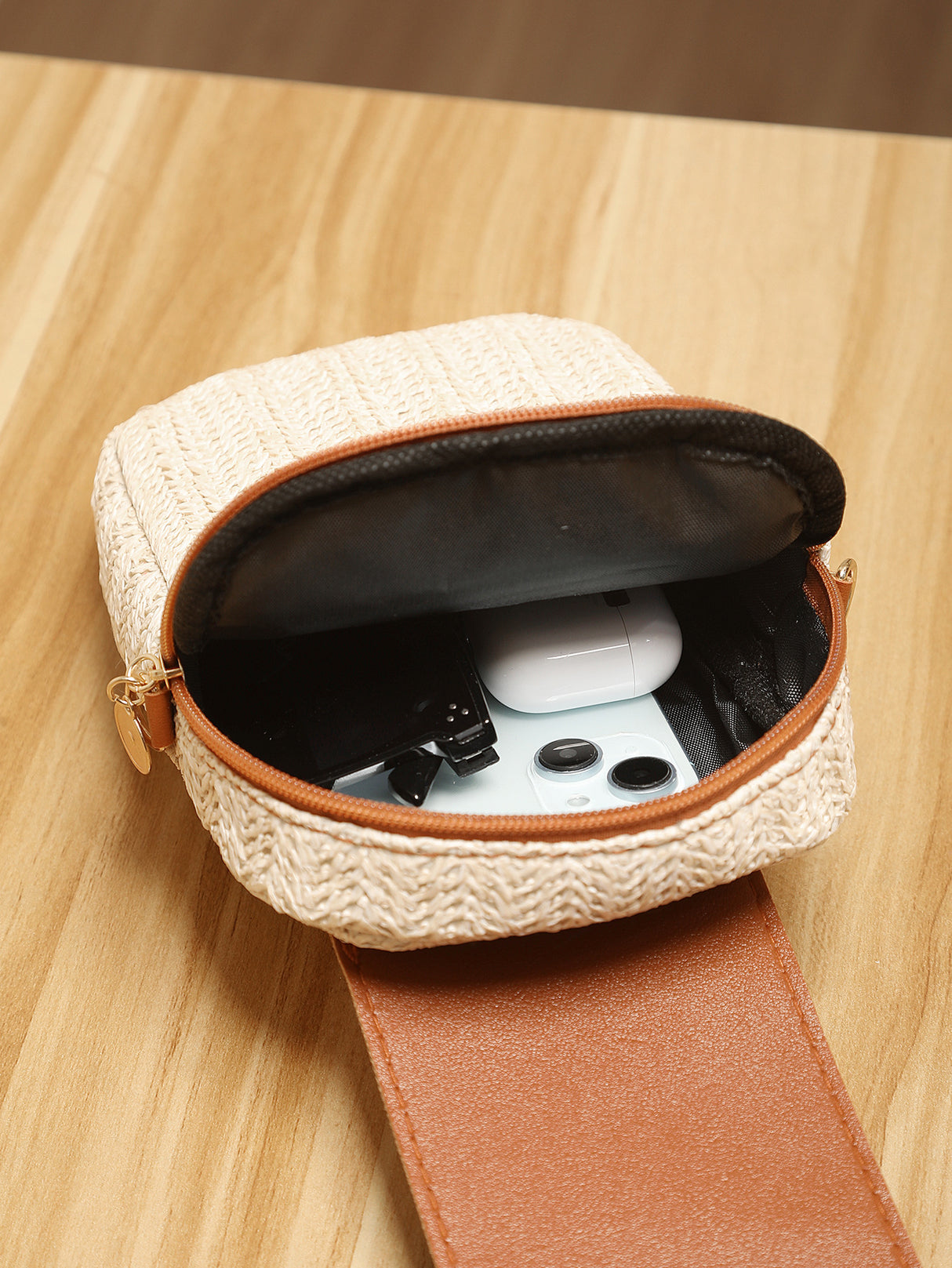 Vacation Straw Patchwork Crossbody Bag
