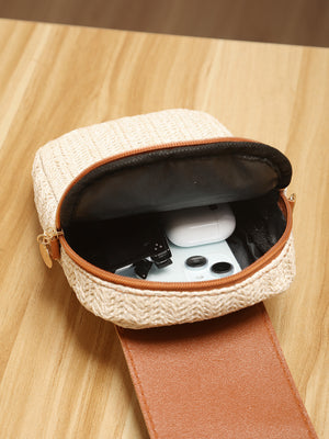 Vacation Straw Patchwork Crossbody Bag