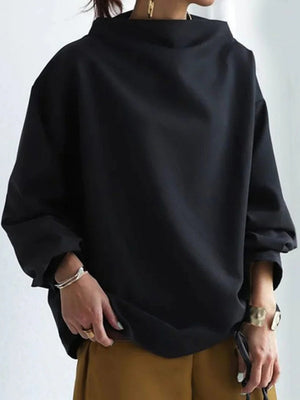 Hood Turtleneck Batwing Sleeves Loose Sweatshirts