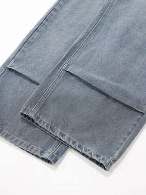 Removable Square Scarf Washing Old Casual Jeans