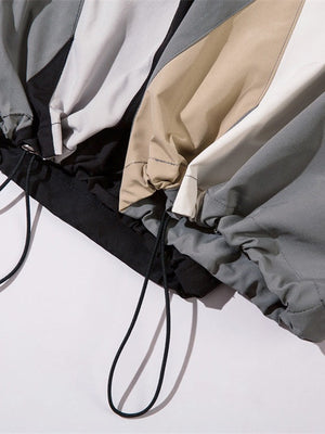 Color-Block Patch-Pocket Elastic-Waist Loose Cargo Pants