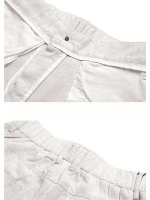Old Money Style Flax Drape Pants