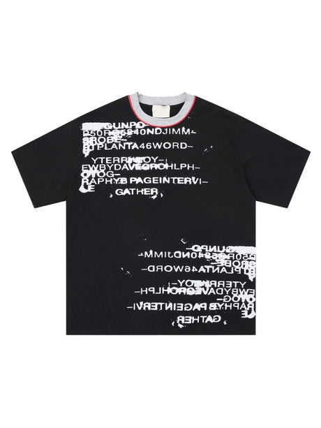 Vintage Letter Printed Loose-fit Ins T-shirts