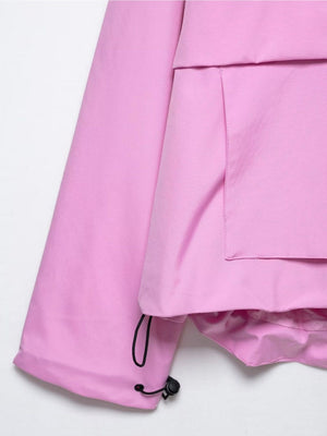 Casual Workwear Style Hooded Pocket Zipper Jacket